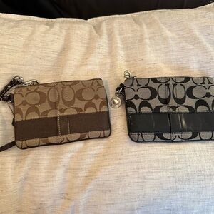 Coach Brown and Black Patterned Wristlets (2)